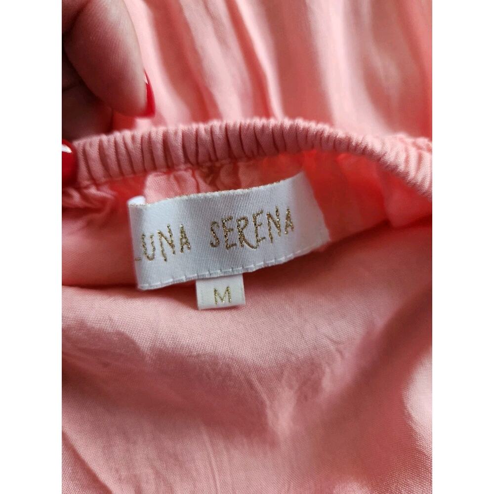 Nwt Luna Serena Handmade Boho Pink Maxi Dress Lace Up Back M Read!! - Picture 6 of 10